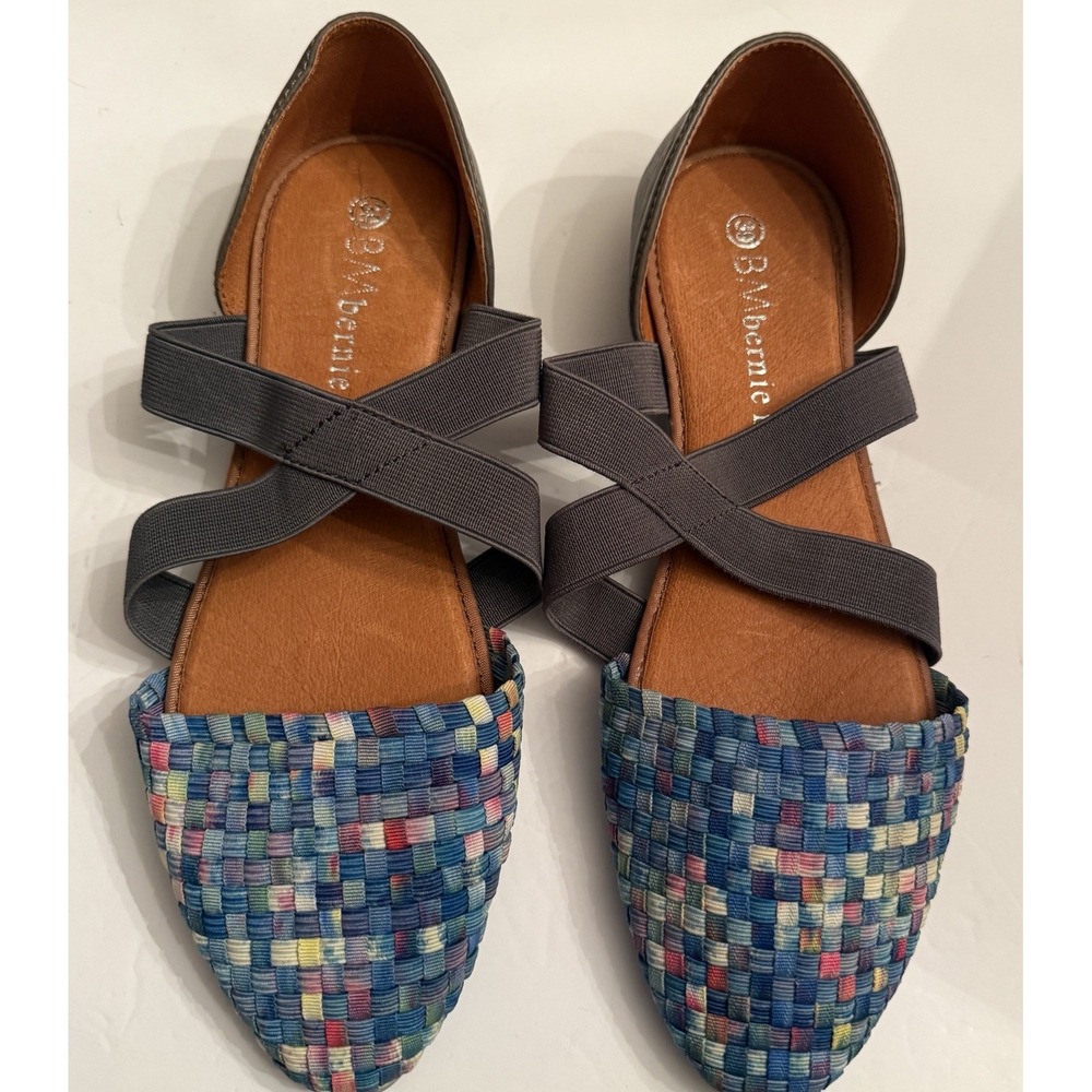 Bernie Mev Clique Multi Blue Camo Shoe Flat Womens 39 Size 8-8.5‎ New In Box